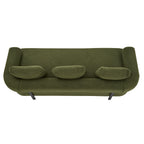 78' Modern 3-Seater Green Upholstered Sofa, Oversized Comfy Couch with 3 Plush Pillows for Living Room, Bedroom, Apartment