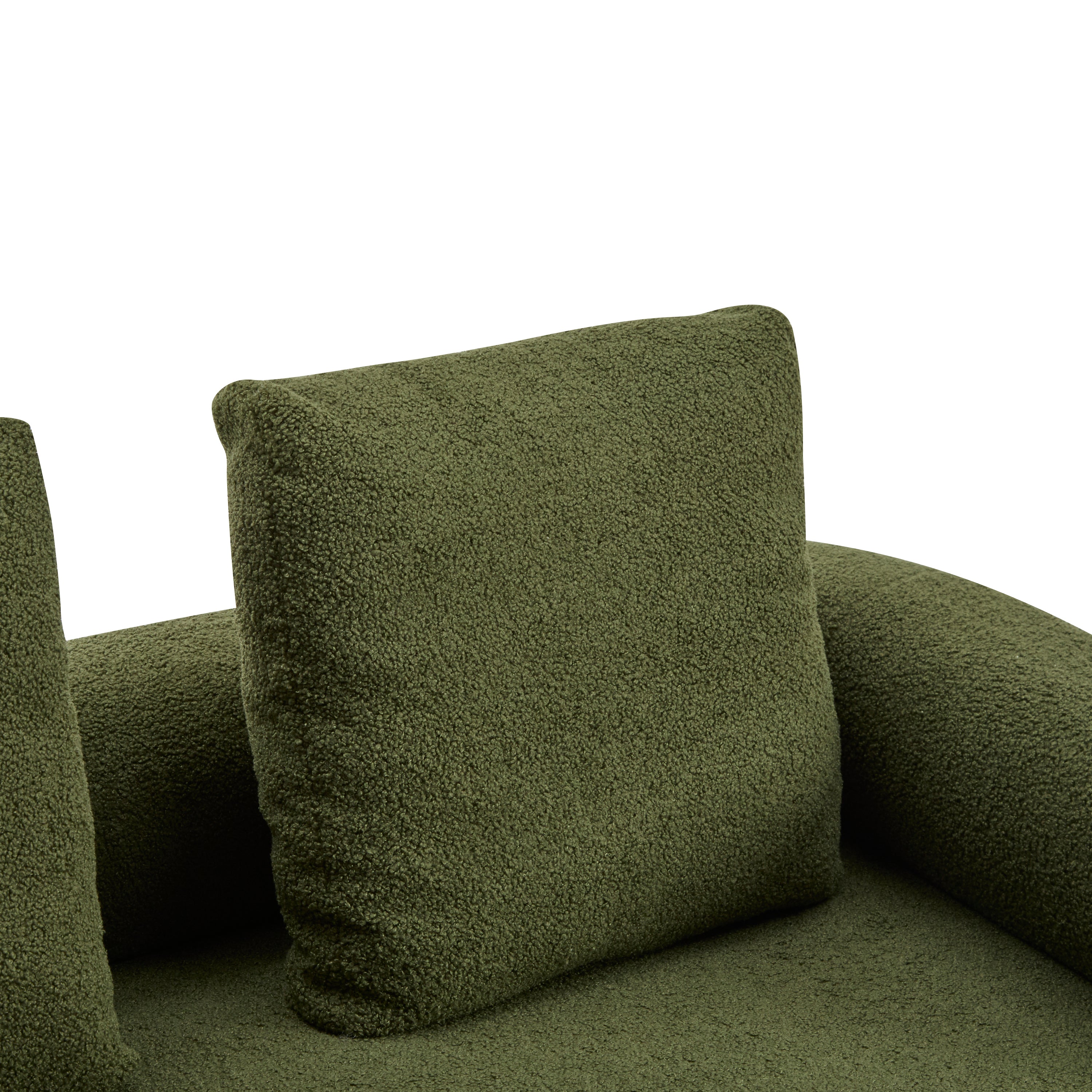 78' Modern 3-Seater Green Upholstered Sofa, Oversized Comfy Couch with 3 Plush Pillows for Living Room, Bedroom, Apartment