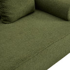 78' Modern 3-Seater Green Upholstered Sofa, Oversized Comfy Couch with 3 Plush Pillows for Living Room, Bedroom, Apartment