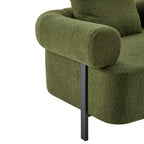 78' Modern 3-Seater Green Upholstered Sofa, Oversized Comfy Couch with 3 Plush Pillows for Living Room, Bedroom, Apartment