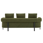 78' Modern 3-Seater Green Upholstered Sofa, Oversized Comfy Couch with 3 Plush Pillows for Living Room, Bedroom, Apartment