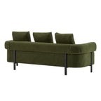 78' Modern 3-Seater Green Upholstered Sofa, Oversized Comfy Couch with 3 Plush Pillows for Living Room, Bedroom, Apartment