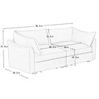 2 Seater Sofa With Pull out Storage Drawers Under Each Seat, Crescent-shaped Armrests And Wraparound , Suitable for Small Living Rooms, Chenille Green