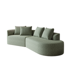 Modern Upholstered Oversized Sectional Sofa, 112-Inch Chenille 4-Seater Extra Deep & Wide Seat Curved Cloud Couch with 4 Throw Pillows, Free Combination Sofa Couch for Living Room,Bedroom