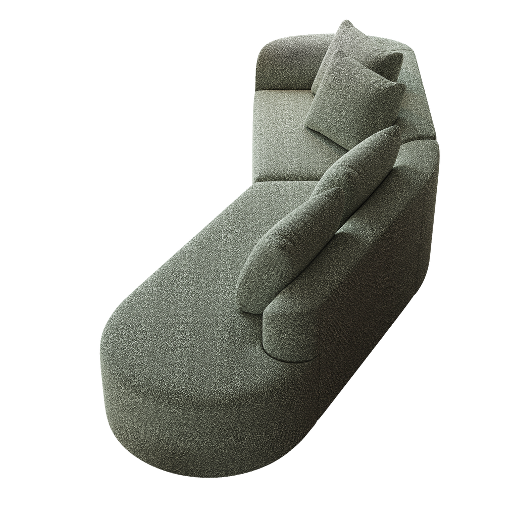 Modern Upholstered Oversized Sectional Sofa, 112-Inch Chenille 4-Seater Extra Deep & Wide Seat Curved Cloud Couch with 4 Throw Pillows, Free Combination Sofa Couch for Living Room,Bedroom