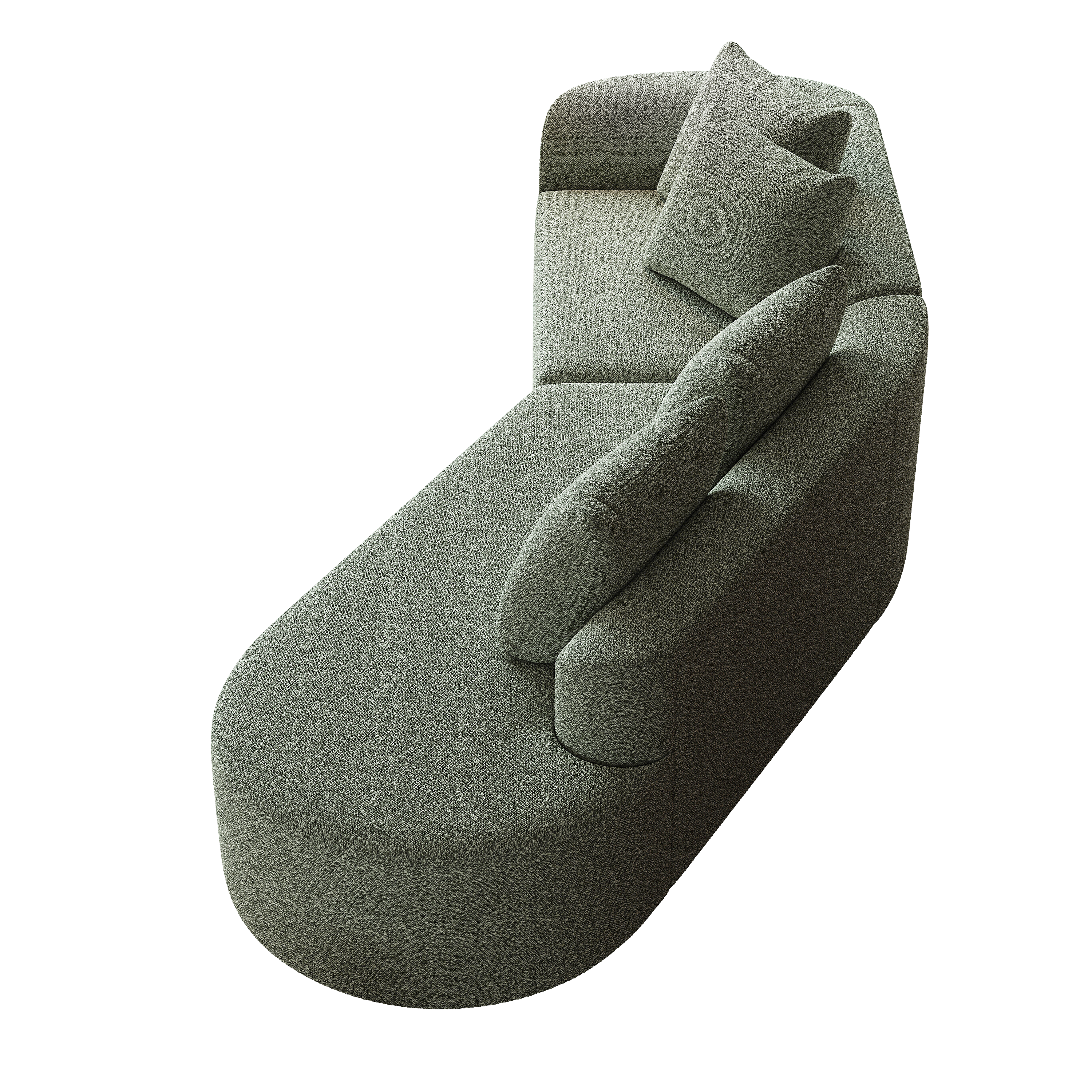 Modern Upholstered Oversized Sectional Sofa, 112-Inch Chenille 4-Seater Extra Deep & Wide Seat Curved Cloud Couch with 4 Throw Pillows, Free Combination Sofa Couch for Living Room,Bedroom