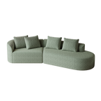 Modern Upholstered Oversized Sectional Sofa, 112-Inch Chenille 4-Seater Extra Deep & Wide Seat Curved Cloud Couch with 4 Throw Pillows, Free Combination Sofa Couch for Living Room,Bedroom