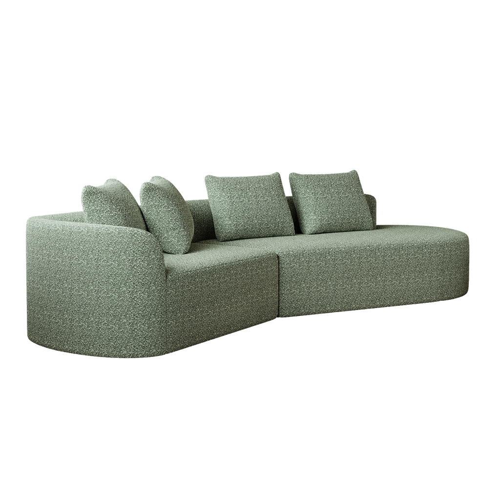 Modern Upholstered Oversized Sectional Sofa, 112-Inch Chenille 4-Seater Extra Deep & Wide Seat Curved Cloud Couch with 4 Throw Pillows, Free Combination Sofa Couch for Living Room,Bedroom