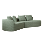 Modern Upholstered Oversized Sectional Sofa, 112-Inch Chenille 4-Seater Extra Deep & Wide Seat Curved Cloud Couch with 4 Throw Pillows, Free Combination Sofa Couch for Living Room,Bedroom