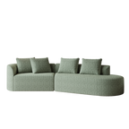 Modern Upholstered Oversized Sectional Sofa, 112-Inch Chenille 4-Seater Extra Deep & Wide Seat Curved Cloud Couch with 4 Throw Pillows, Free Combination Sofa Couch for Living Room,Bedroom