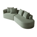 Modern Upholstered Oversized Sectional Sofa, 112-Inch Chenille 4-Seater Extra Deep & Wide Seat Curved Cloud Couch with 4 Throw Pillows, Free Combination Sofa Couch for Living Room,Bedroom