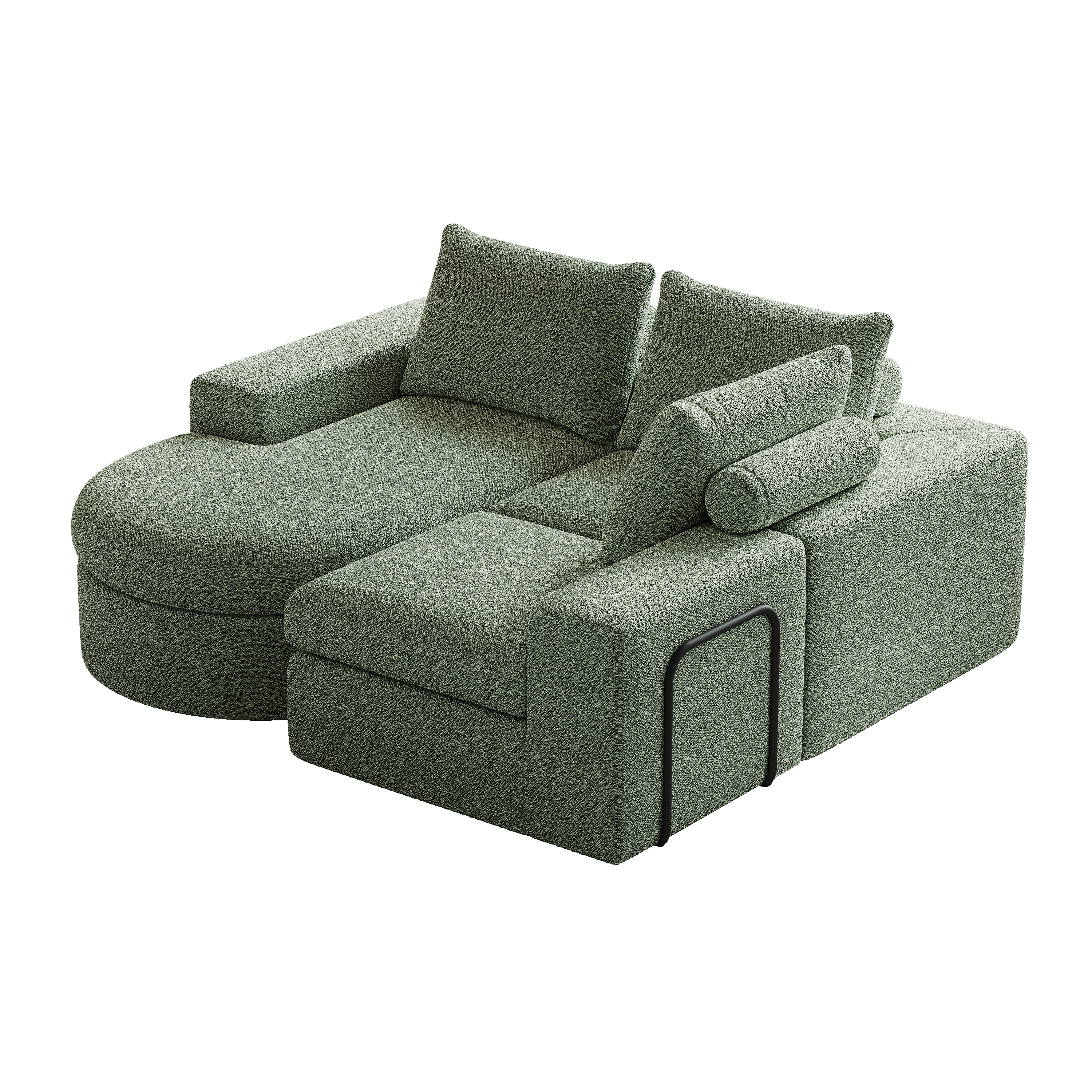 99-Inch Chenille Cloud Curved Sectional Sofa with Chaise, L-Shaped Modern Boneless Couch with Deep Seats, Chenille Sectional Sofa for Living Room and Bedroom, No Assembly Required