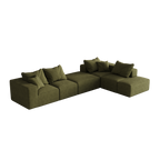 Modern Upholstered Sectional Boneless Couch Set,Modular 132' L Shaped Sectional Living Room Sofa Set With 6 Pillows,Free Combination Sofa Couch for Living Room,Bedroom