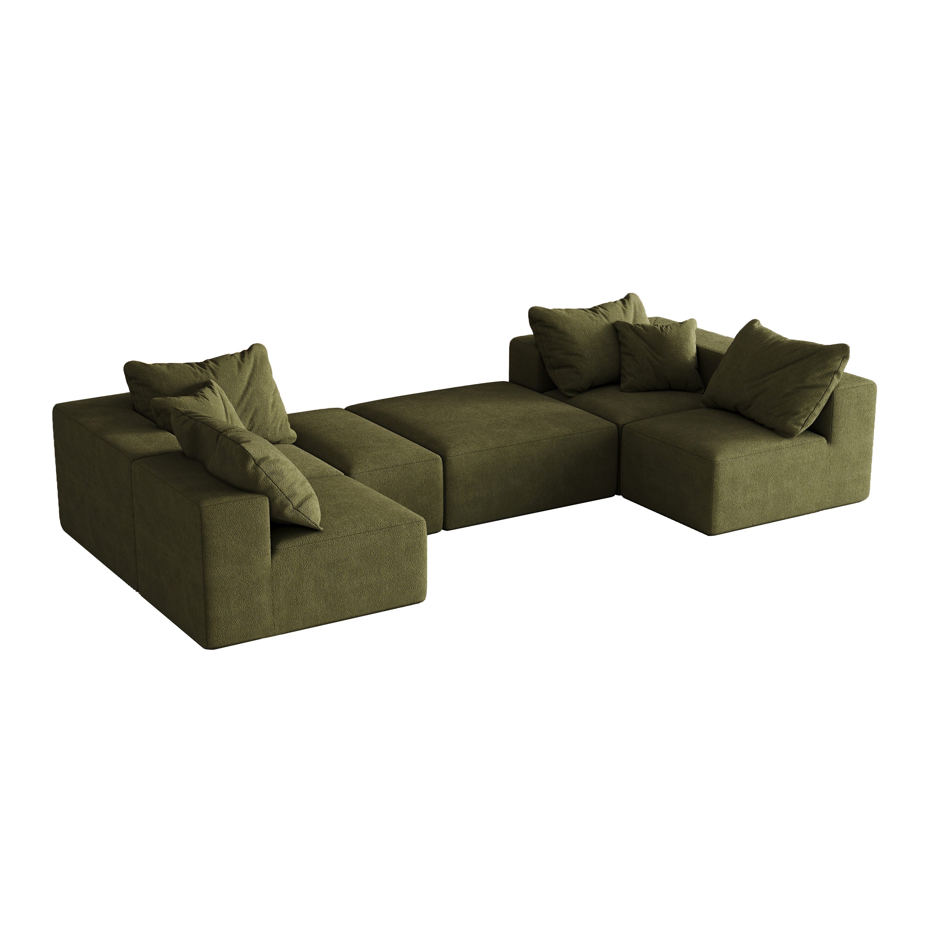 Modern Upholstered Sectional Boneless Couch Set,Modular 132' L Shaped Sectional Living Room Sofa Set With 6 Pillows,Free Combination Sofa Couch for Living Room,Bedroom