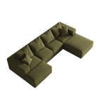 Modern Upholstered Sectional Boneless Couch Set,Modular 132' L Shaped Sectional Living Room Sofa Set With 6 Pillows,Free Combination Sofa Couch for Living Room,Bedroom