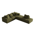 Modern Upholstered Sectional Boneless Couch Set,Modular 132' L Shaped Sectional Living Room Sofa Set With 6 Pillows,Free Combination Sofa Couch for Living Room,Bedroom