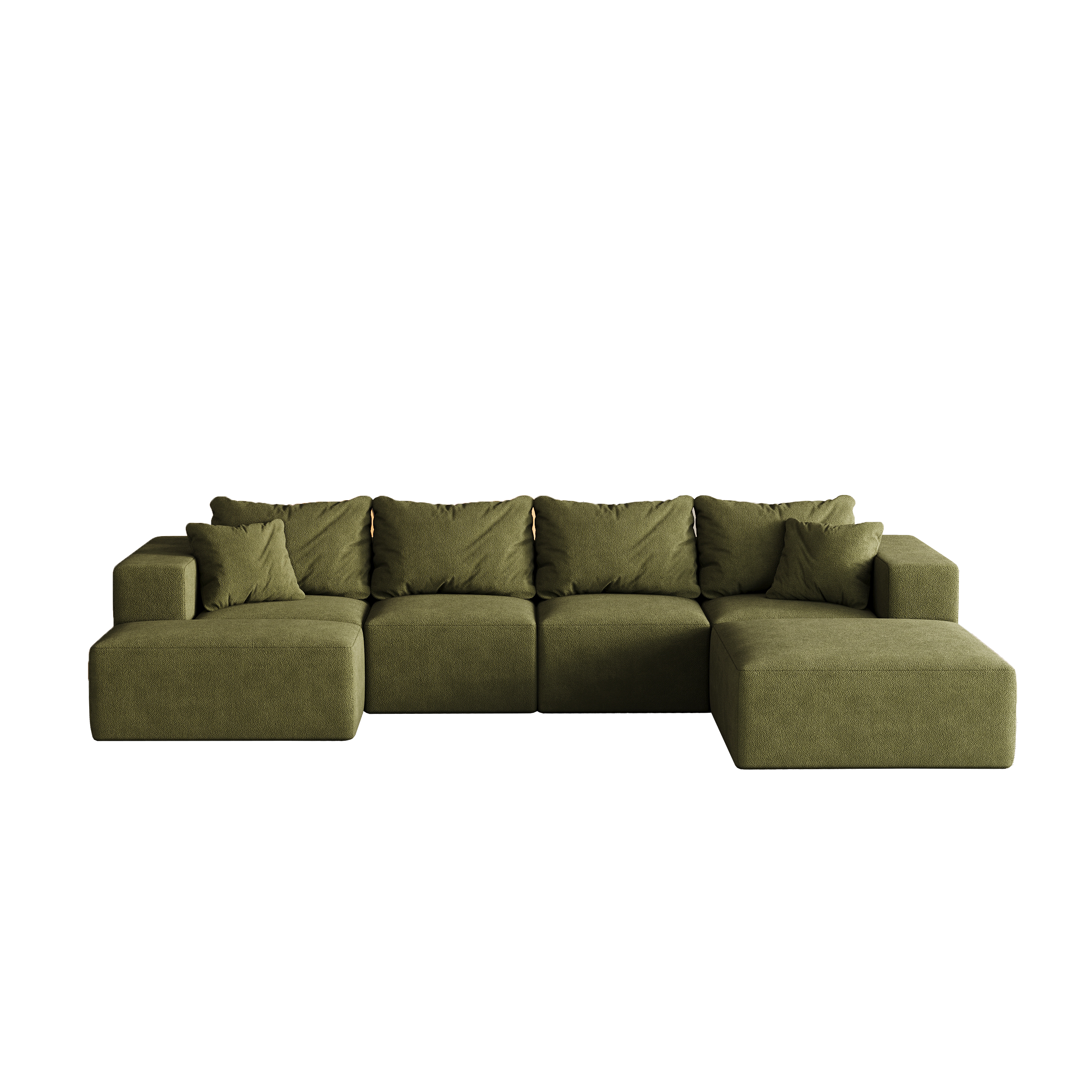 Modern Upholstered Sectional Boneless Couch Set,Modular 132' L Shaped Sectional Living Room Sofa Set With 6 Pillows,Free Combination Sofa Couch for Living Room,Bedroom