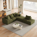 Modern Upholstered Sectional Boneless Couch Set,Modular 132' L Shaped Sectional Living Room Sofa Set With 6 Pillows,Free Combination Sofa Couch for Living Room,Bedroom