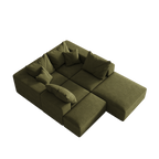 Modern Upholstered Sectional Boneless Couch Set,Modular 132' L Shaped Sectional Living Room Sofa Set With 6 Pillows,Free Combination Sofa Couch for Living Room,Bedroom