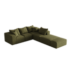 Modern Upholstered Sectional Boneless Couch Set,Modular 132' L Shaped Sectional Living Room Sofa Set With 6 Pillows,Free Combination Sofa Couch for Living Room,Bedroom