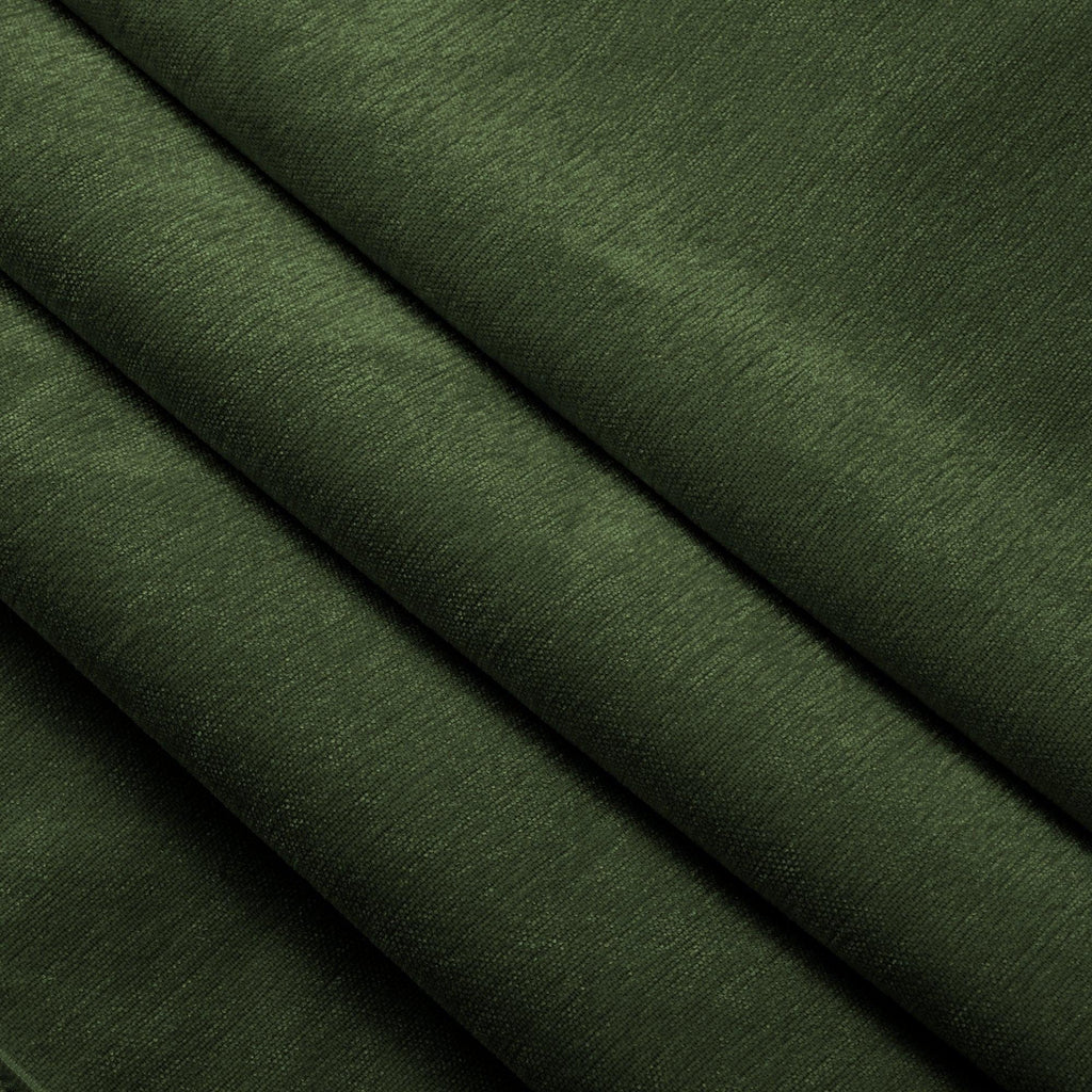 Green Chenille Slipcovered Armchair with Ottoman Set.