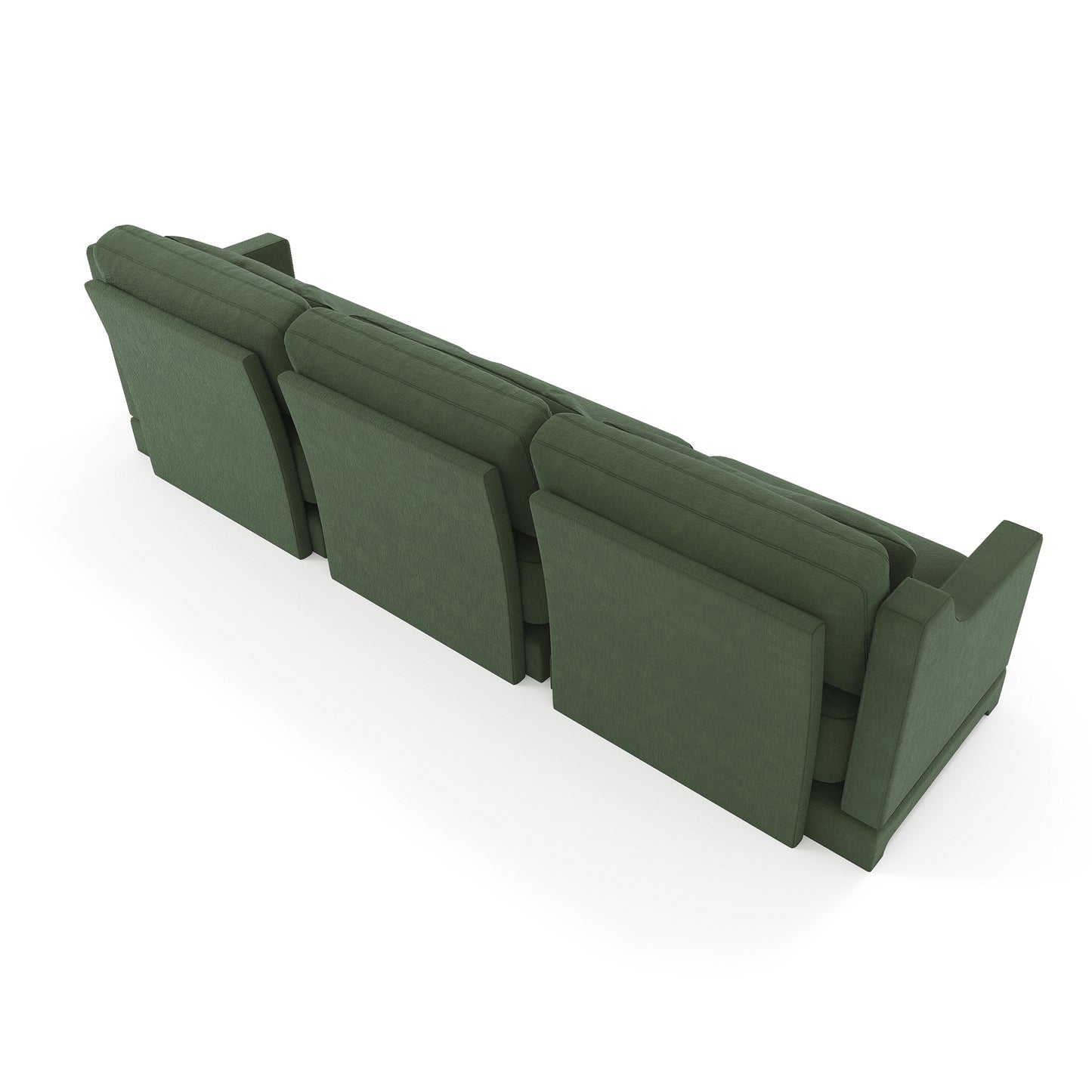 Three - seater sofa with lumbar pillow,Chenille, ergonomic, wooden base,high - resilience sponge, elegant armrests, easy install,suits bedrooms, studies, hotels, apartments,Green