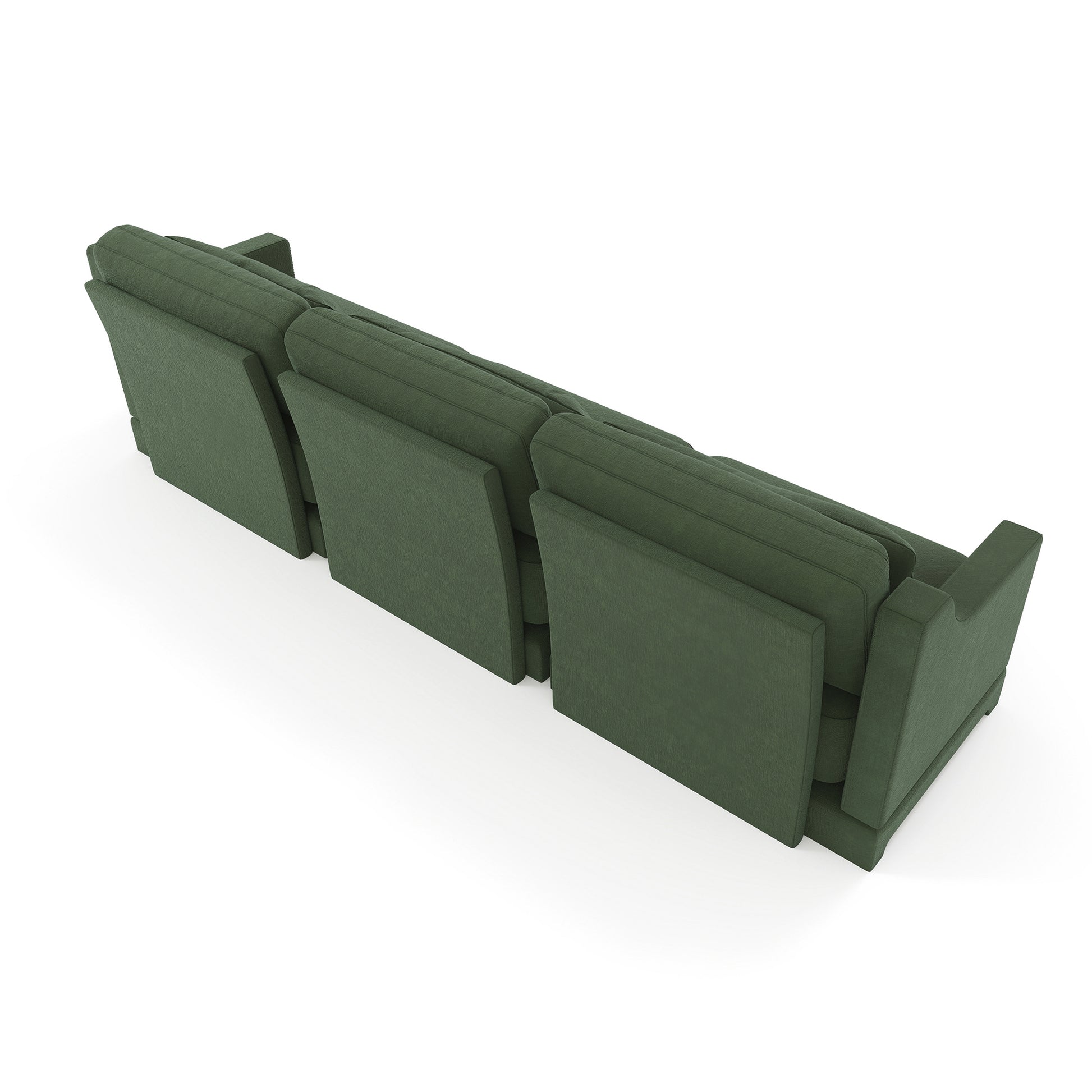 Three - seater sofa with lumbar pillow,Chenille, ergonomic, wooden base,high - resilience sponge, elegant armrests, easy install,suits bedrooms, studies, hotels, apartments,Green