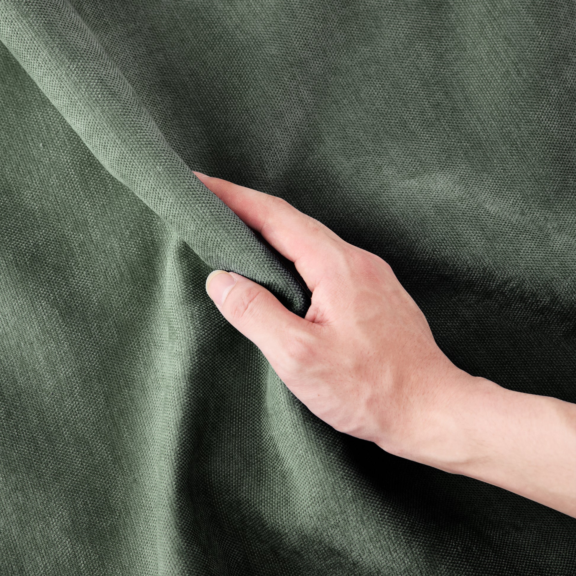 Three - seater sofa with lumbar pillow,Chenille, ergonomic, wooden base,high - resilience sponge, elegant armrests, easy install,suits bedrooms, studies, hotels, apartments,Green