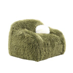 Contemporary Style Soft And Luxurious Accent Swivel Chair Green Finish Ball Pillow Included Primary Living Room Accent Chair