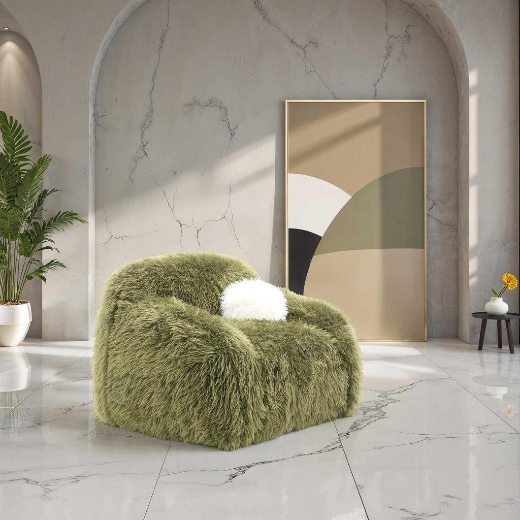 Contemporary Style Soft And Luxurious Accent Swivel Chair Green Finish Ball Pillow Included Primary Living Room Accent Chair