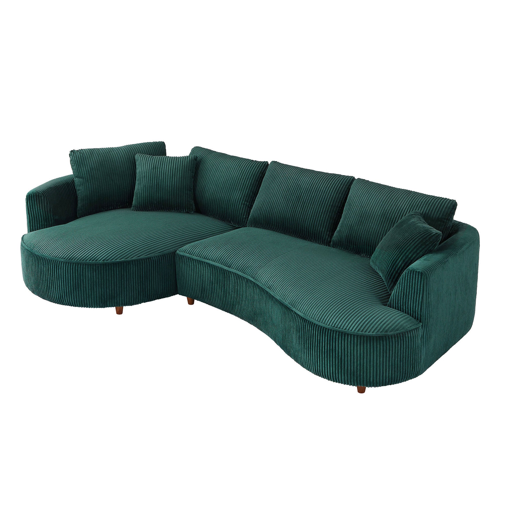122.04 inch Oversized Sectional Sofa, Modern Couch with Chaise, Comfy Sofa Couch with Left Facing Chaise,Corduroy Sofa Green