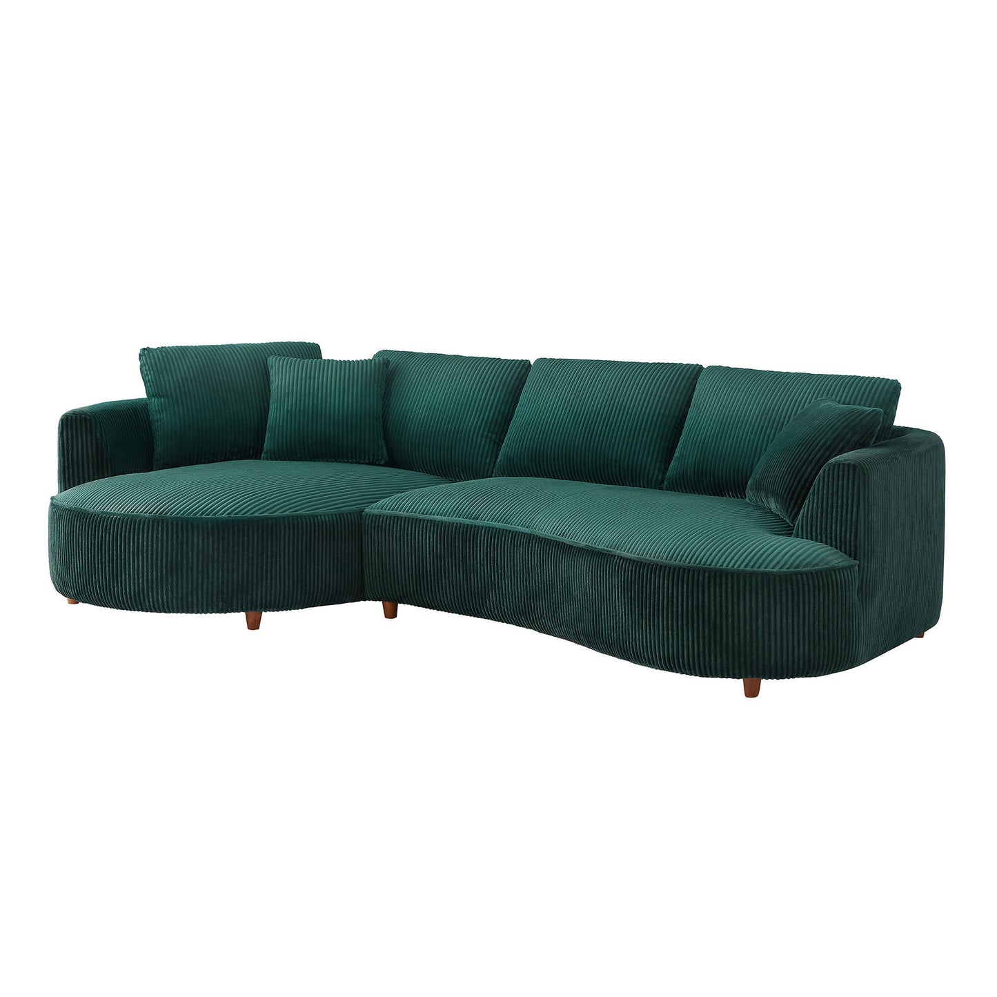 122.04 inch Oversized Sectional Sofa, Modern Couch with Chaise, Comfy Sofa Couch with Left Facing Chaise,Corduroy Sofa Green