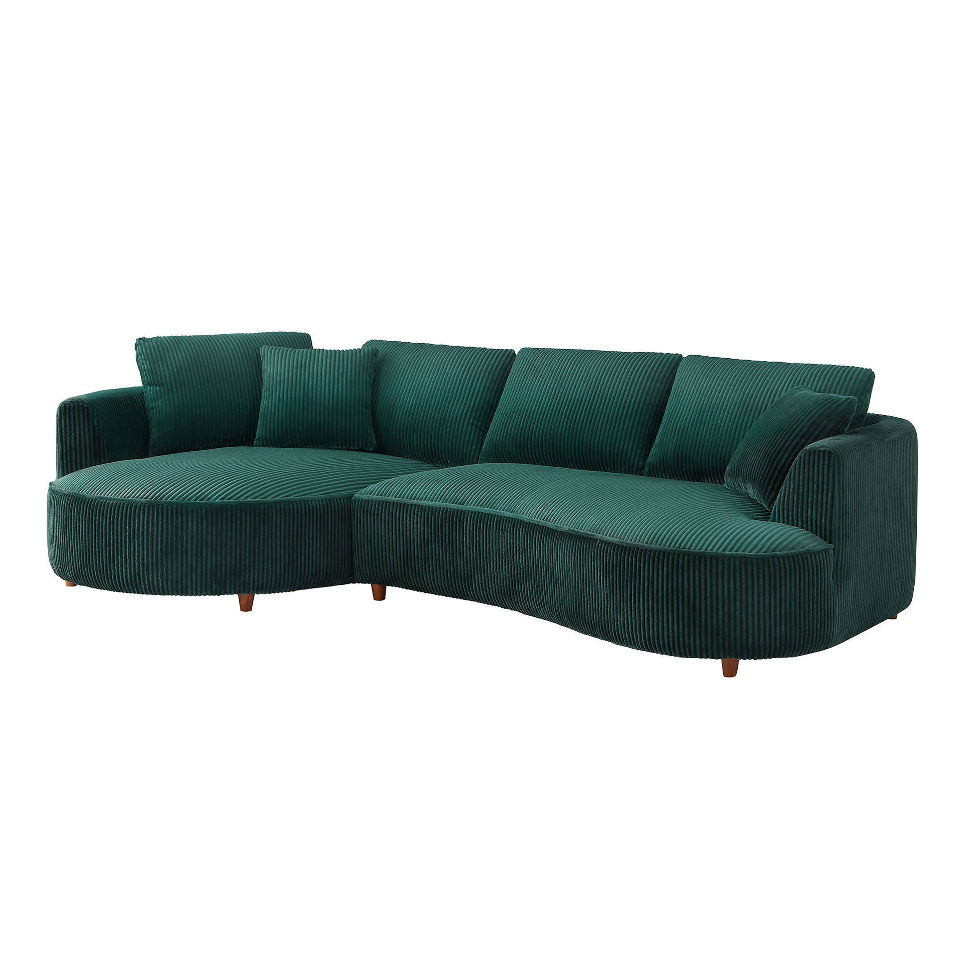 122.04 inch Oversized Sectional Sofa, Modern Couch with Chaise, Comfy Sofa Couch with Left Facing Chaise,Corduroy Sofa Green