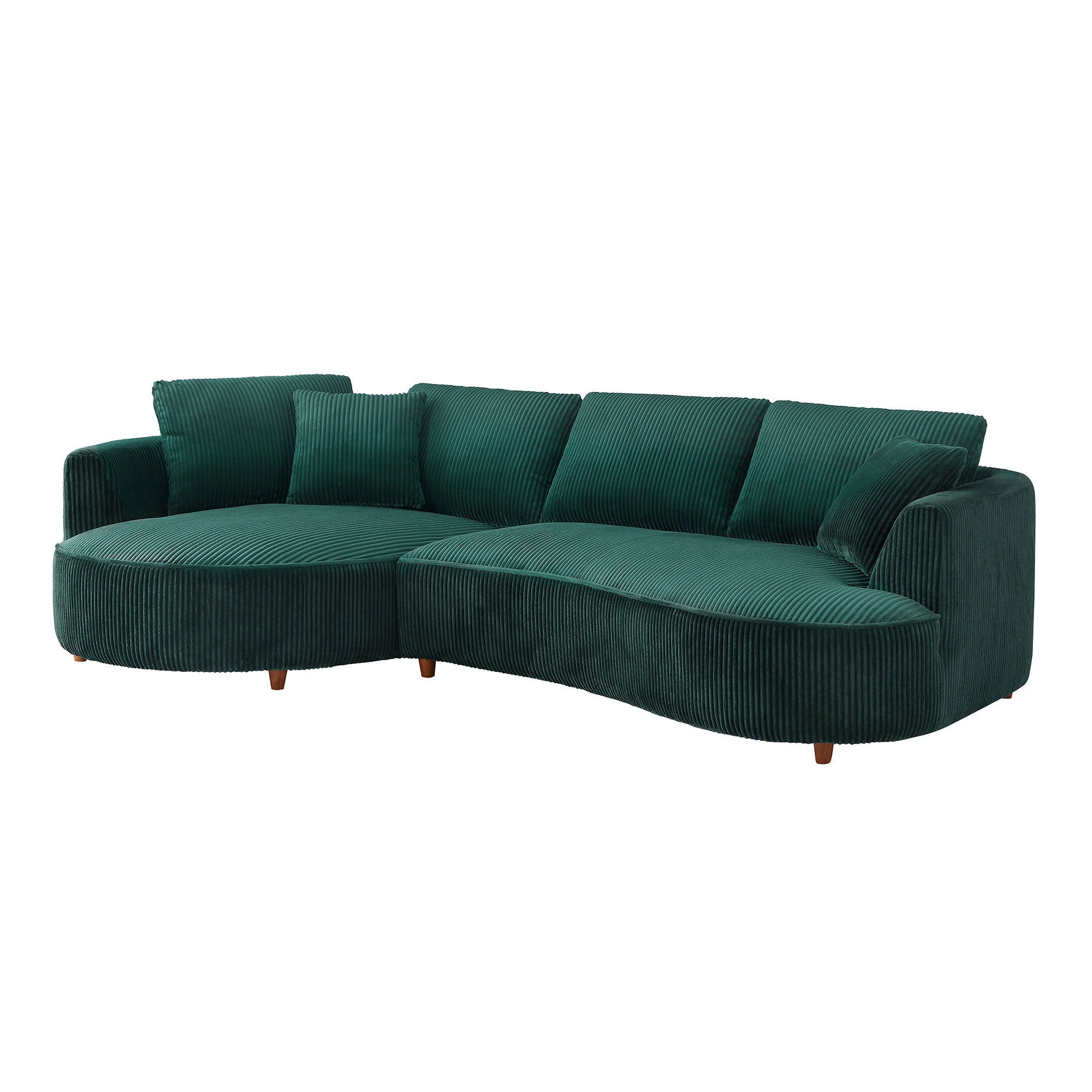 122.04 inch Oversized Sectional Sofa, Modern Couch with Chaise, Comfy Sofa Couch with Left Facing Chaise,Corduroy Sofa Green