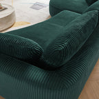 122.04 inch Oversized Sectional Sofa, Modern Couch with Chaise, Comfy Sofa Couch with Left Facing Chaise,Corduroy Sofa Green