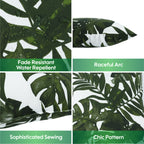 2 Pack Outdoor Throw Pillows, Waterproof & Fade-Resistant Patio Cushions for Garden, Porch, Poolside Furniture - Soft & Comfortable Decorative Pillow Covers (18x18 Inch, Green leaf)