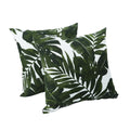2 Pack Outdoor Throw Pillows, Waterproof & Fade-Resistant Patio Cushions for Garden, Porch, Poolside Furniture - Soft & Comfortable Decorative Pillow Covers (18x18 Inch, Green leaf)