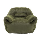 Bean Bag Chair, Comfy Bean Bag Sofa with Back Support, Faux Fur Bean Bag Chair for Adults and Kids, Stuffed Floor Sofa for Living Room, Bedroom, Apartment, Green