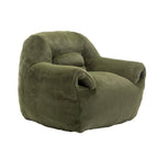 Bean Bag Chair, Comfy Bean Bag Sofa with Back Support, Faux Fur Bean Bag Chair for Adults and Kids, Stuffed Floor Sofa for Living Room, Bedroom, Apartment, Green