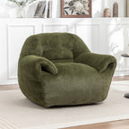 Bean Bag Chair, Comfy Bean Bag Sofa with Back Support, Faux Fur Bean Bag Chair for Adults and Kids, Stuffed Floor Sofa for Living Room, Bedroom, Apartment, Green