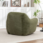 Bean Bag Chair, Comfy Bean Bag Sofa with Back Support, Faux Fur Bean Bag Chair for Adults and Kids, Stuffed Floor Sofa for Living Room, Bedroom, Apartment, Green