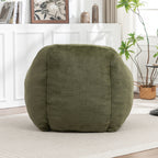 Bean Bag Chair, Comfy Bean Bag Sofa with Back Support, Faux Fur Bean Bag Chair for Adults and Kids, Stuffed Floor Sofa for Living Room, Bedroom, Apartment, Green