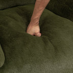 Bean Bag Chair, Comfy Bean Bag Sofa with Back Support, Faux Fur Bean Bag Chair for Adults and Kids, Stuffed Floor Sofa for Living Room, Bedroom, Apartment, Green