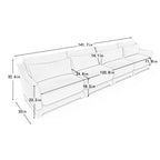 Four - seater chenille sofa with lumbar pillow,Ergonomic, solid wood frame, high - resilience sponge, easy install,Suits hotels, lounges,Green