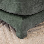 Four - seater chenille sofa with lumbar pillow,Ergonomic, solid wood frame, high - resilience sponge, easy install,Suits hotels, lounges,Green