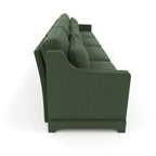 Four - seater chenille sofa with lumbar pillow,Ergonomic, solid wood frame, high - resilience sponge, easy install,Suits hotels, lounges,Green