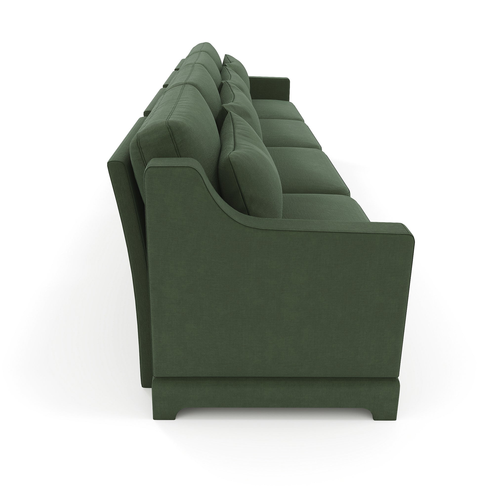 Four - seater chenille sofa with lumbar pillow,Ergonomic, solid wood frame, high - resilience sponge, easy install,Suits hotels, lounges,Green