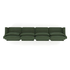 Four - seater chenille sofa with lumbar pillow,Ergonomic, solid wood frame, high - resilience sponge, easy install,Suits hotels, lounges,Green