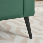 TS Nordic Retro Green Leather Upholstered Sofa Chair 2PC Casual Living Room Balcony Bedroom Lounge Chair with Soft Pillows Accent Chair