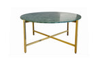 Green Marble Nesting Table with Golden Metal Frame (17' Height) | Elegant & Sturdy Side Table | Luxurious Space-Saving Design | Perfect for Living Room, Bedroom, Office & Home Décor